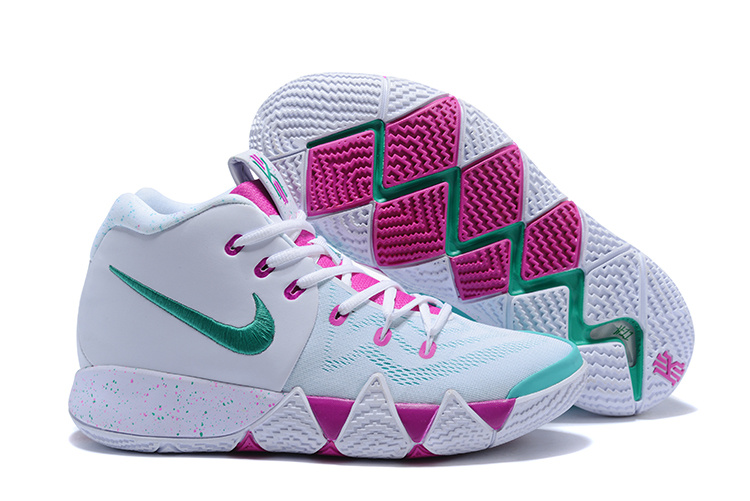 2018 Nike Kyrie 4 White Purple Gint Green Shoes